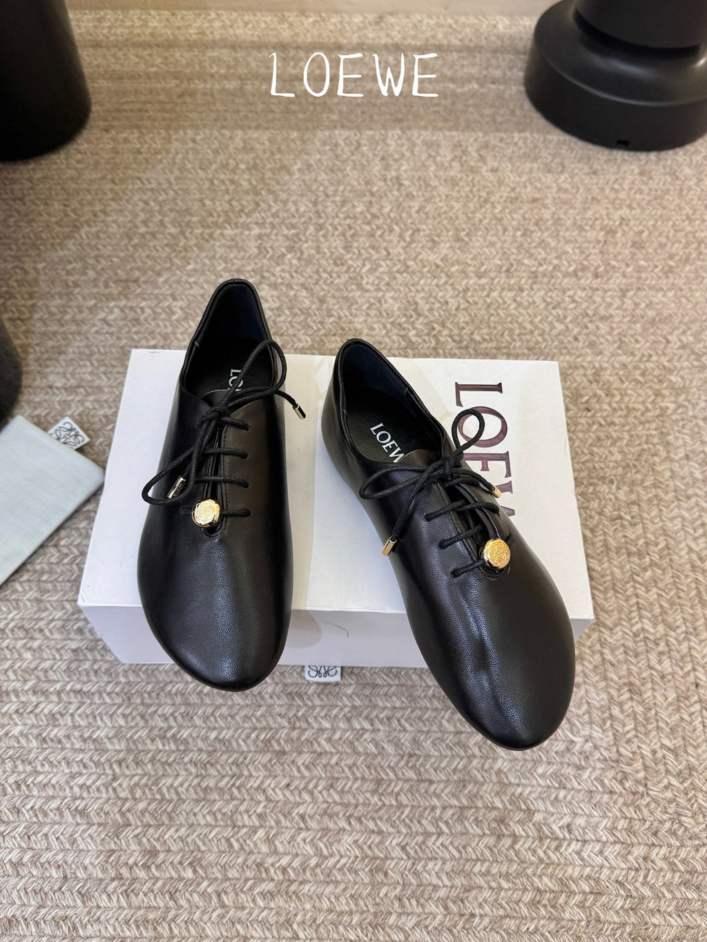 Black Pebble Soft Lace-Up In Leather