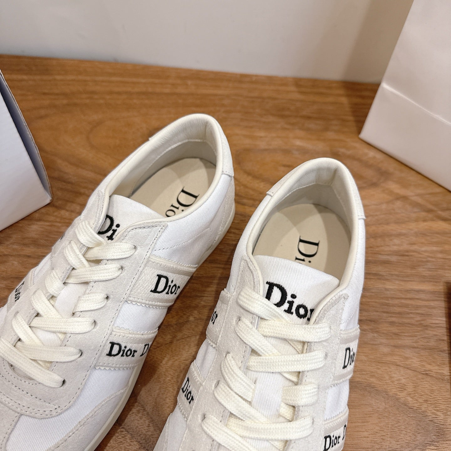 White Suede Ribbon Sneaker