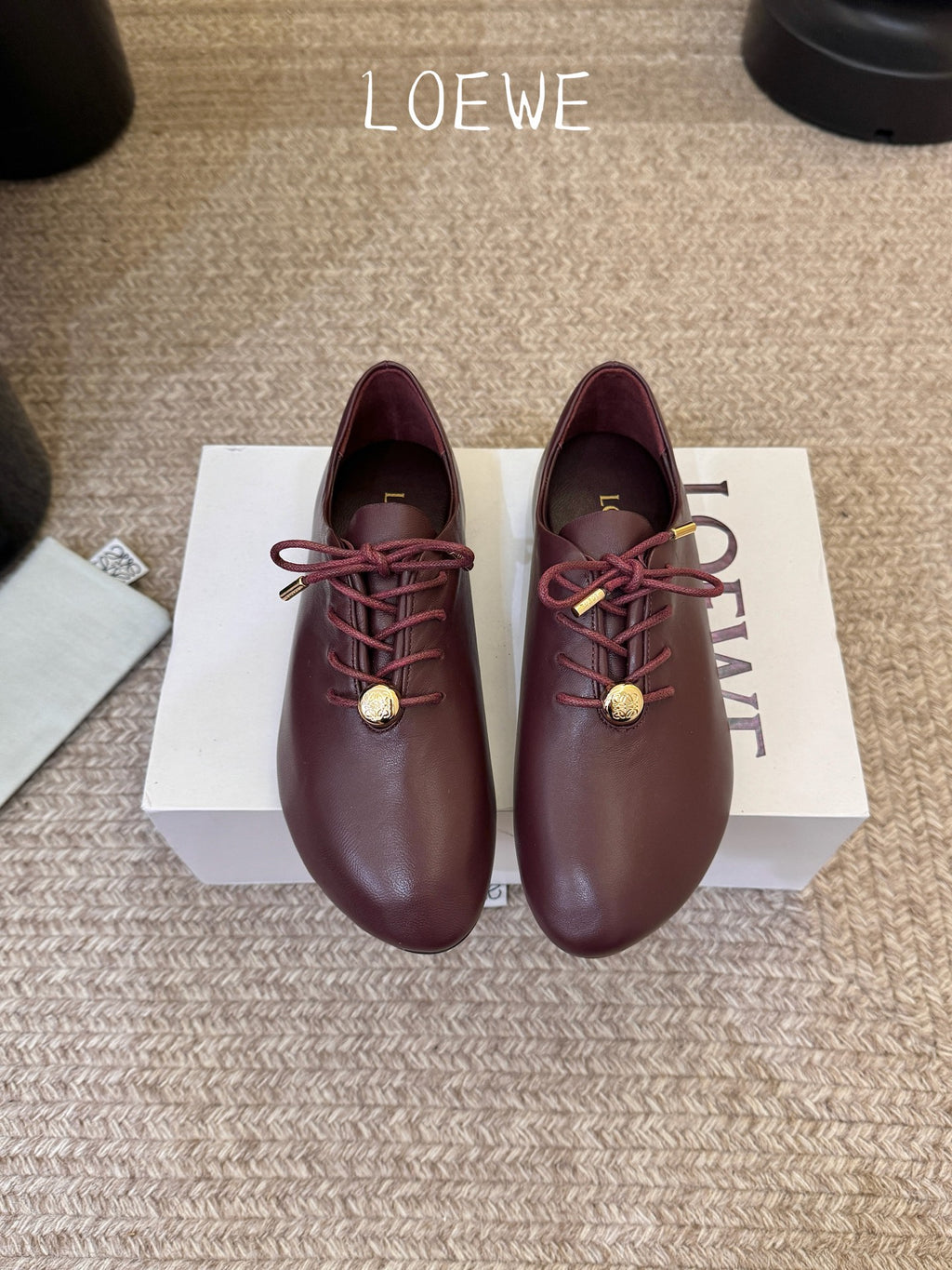 Dark Burgundy Pebble Soft Lace-Up In Leather