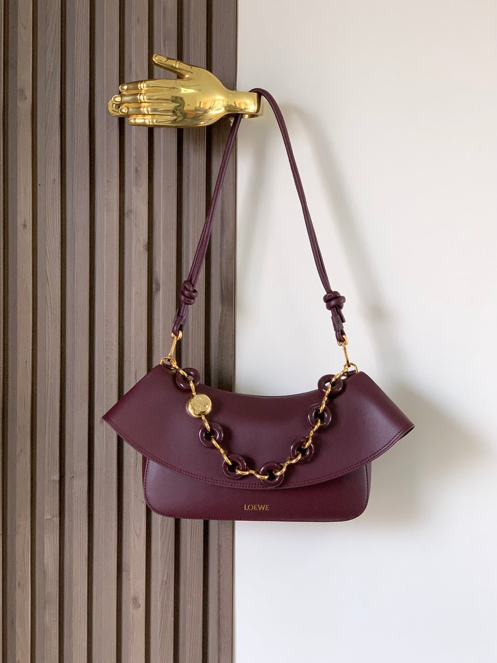 Dark Burgundy Medium Ola Bag In Leather