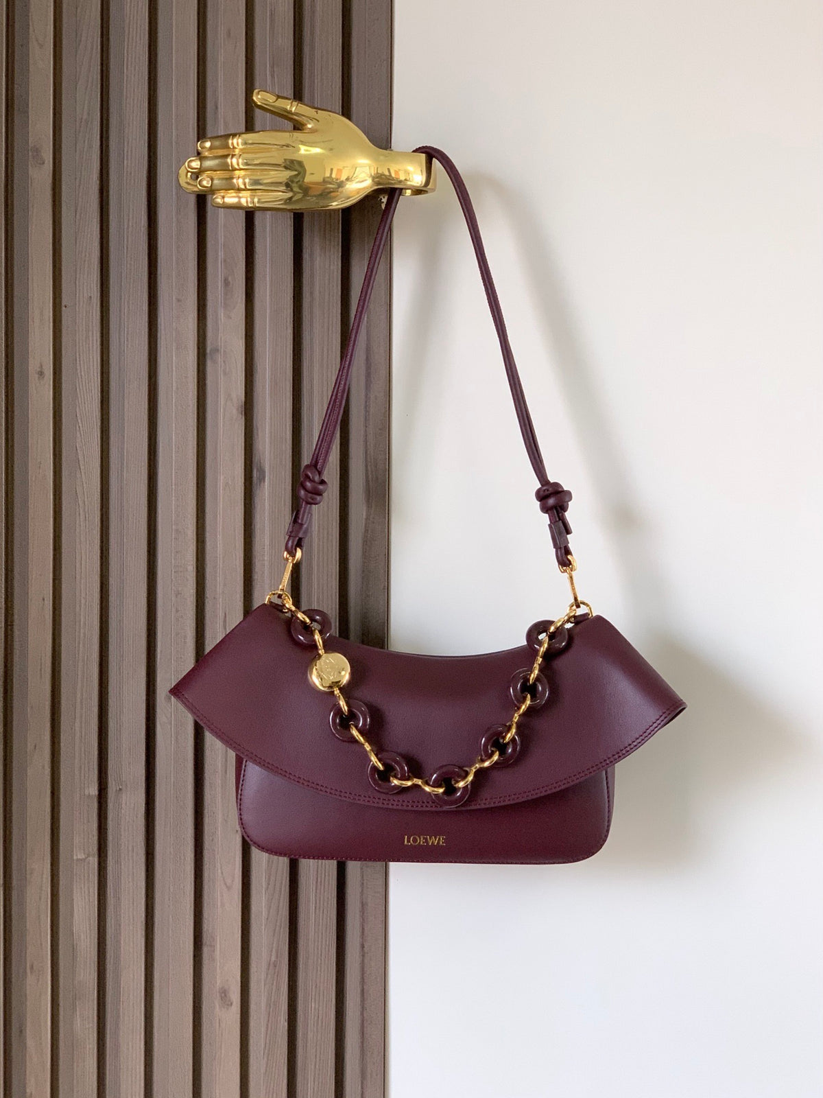 Dark Burgundy Medium Ola Bag In Leather