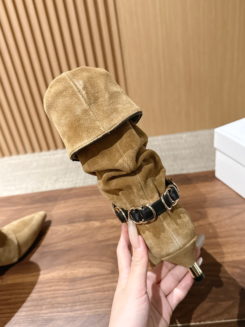 Taupe Edrik Rings Ankle Boots
