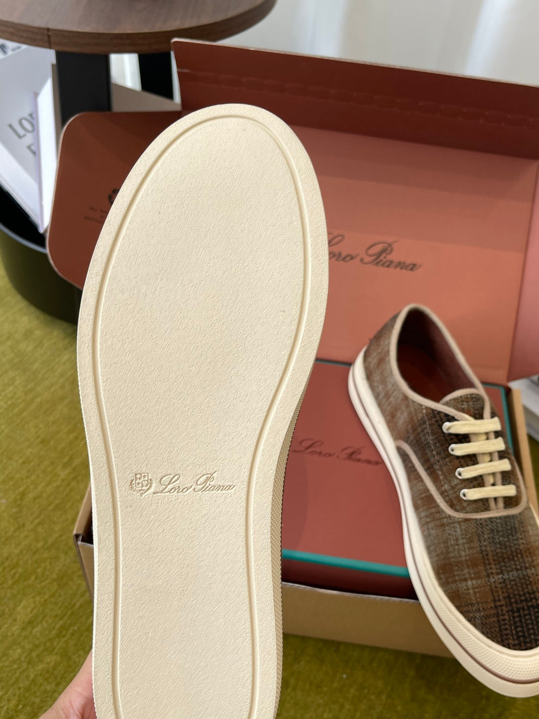 Men's Orange And Burnt Check Nantucket Walk Sneaker