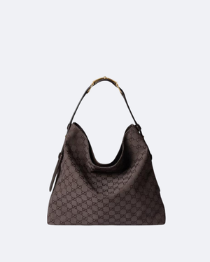 Brown & Dark Brown Canvas Beatrix Large Tote Bag