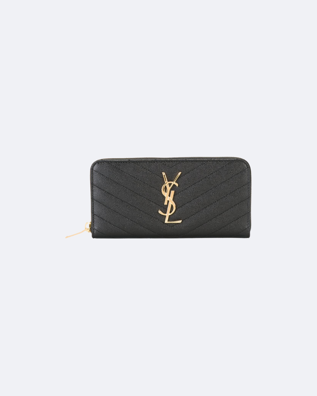 Black Zip-Around Wallet With gold-tone hardware
