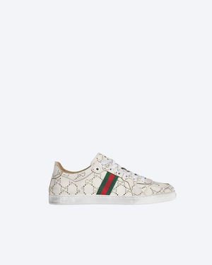Women's White Stretch Low-Top Sneaker