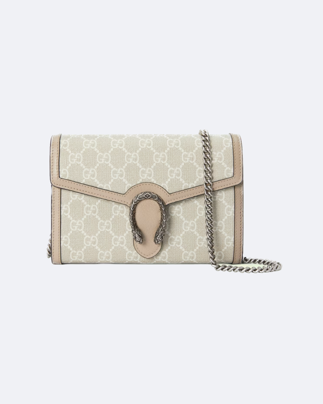 Beige & white DG supreme chain wallet