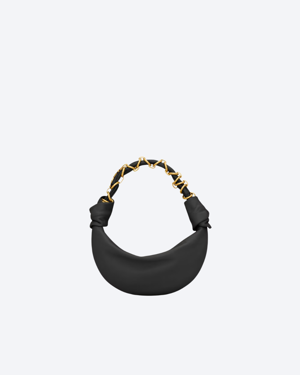 Black Amalia Mini Hobo In Leather