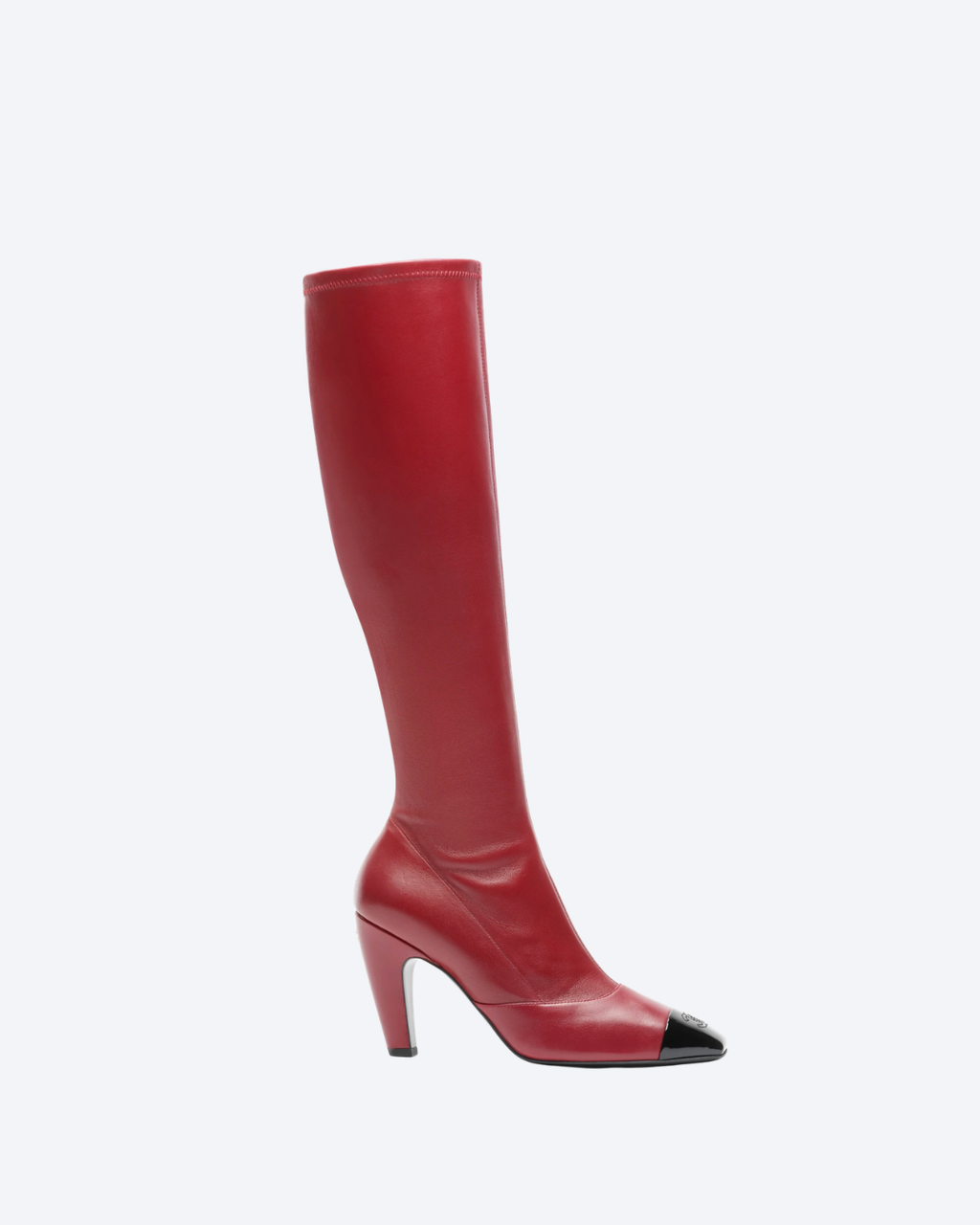 Burgundy & Black High Boots - 1