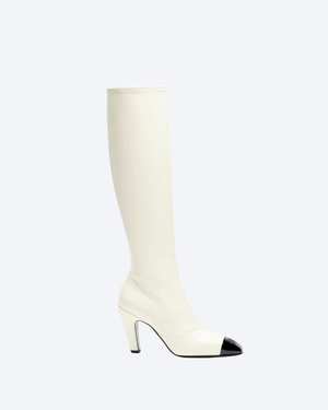 Ivory & Black High Boots