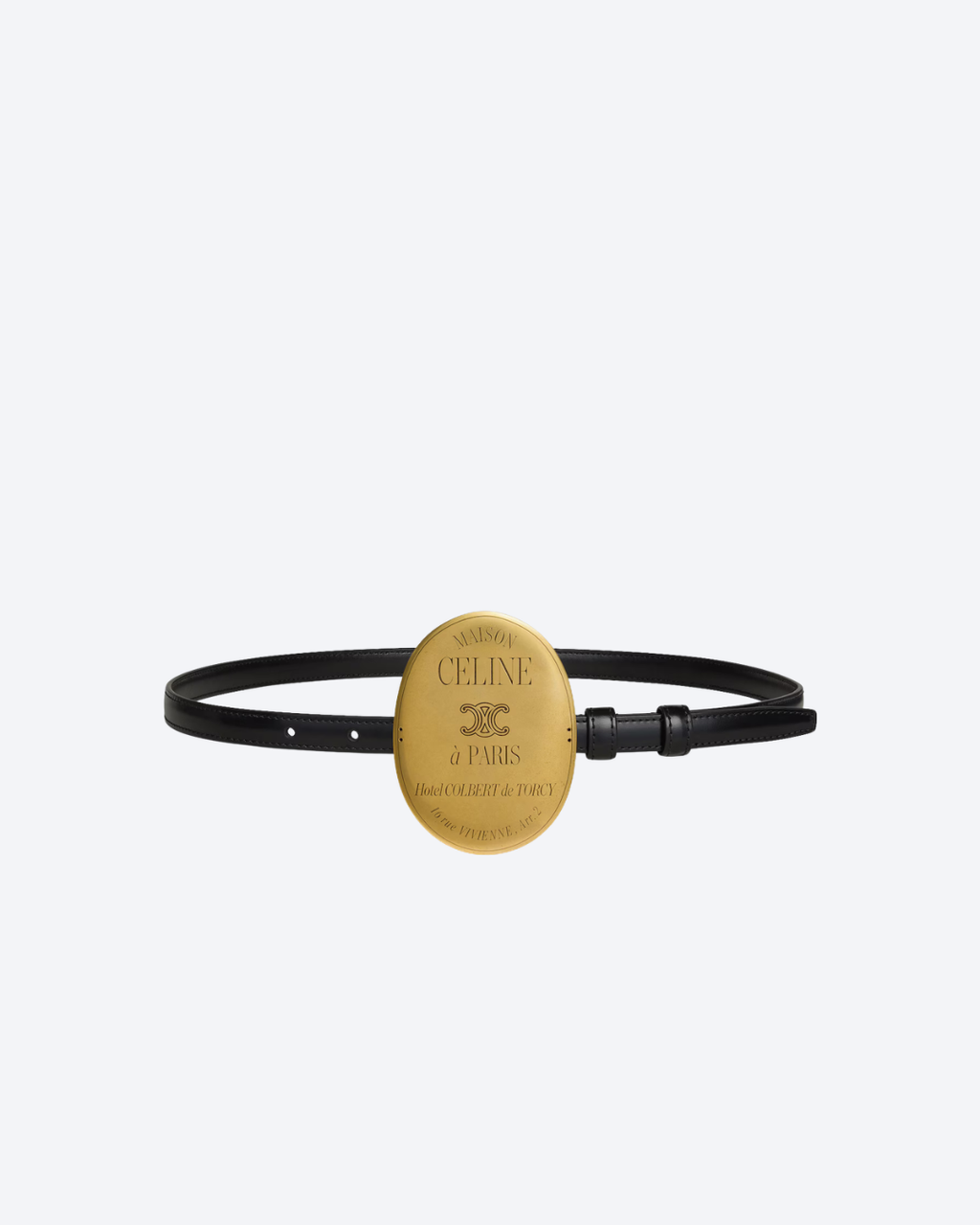 Black Maison Celine Belt In Leather