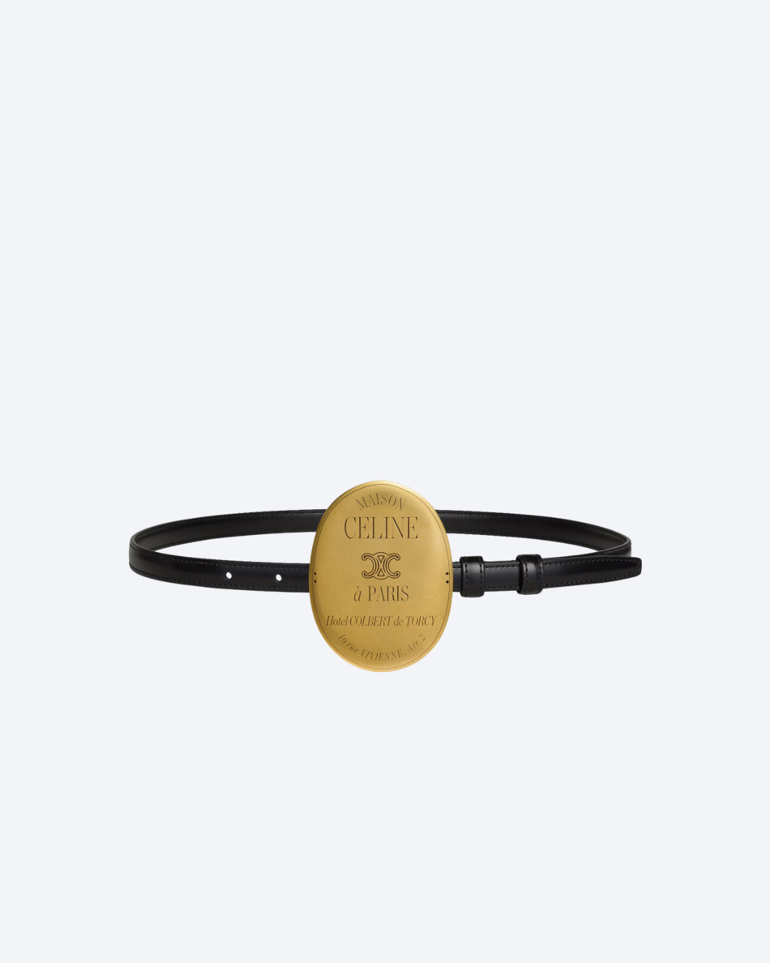 Black Maison Celine Belt In Leather
