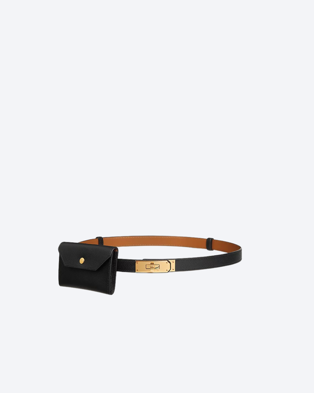 Black Kelly Pocket 18 Belt With Gold Finish