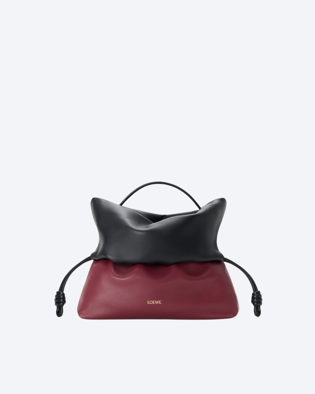 Black/Copper Red Flamenco Rolled Bag In Leather