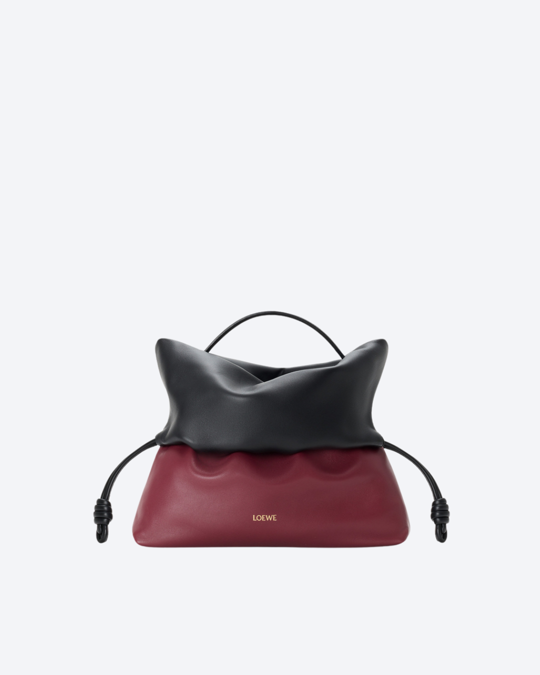 Black/Copper Red Flamenco Rolled Bag In Leather