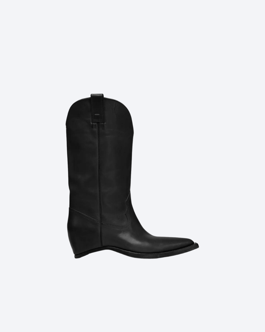 Black Heel-Less Western Boots