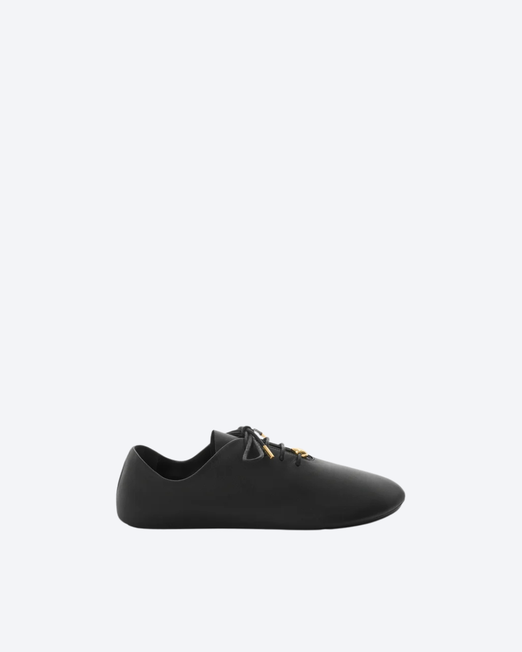 Black Pebble Soft Lace-Up In Leather