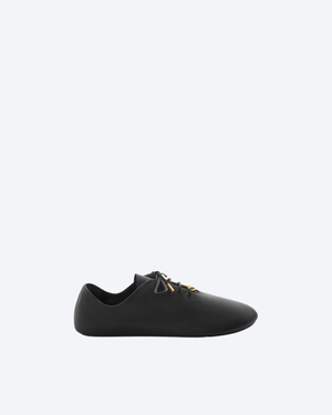 Black Pebble Soft Lace-Up In Leather