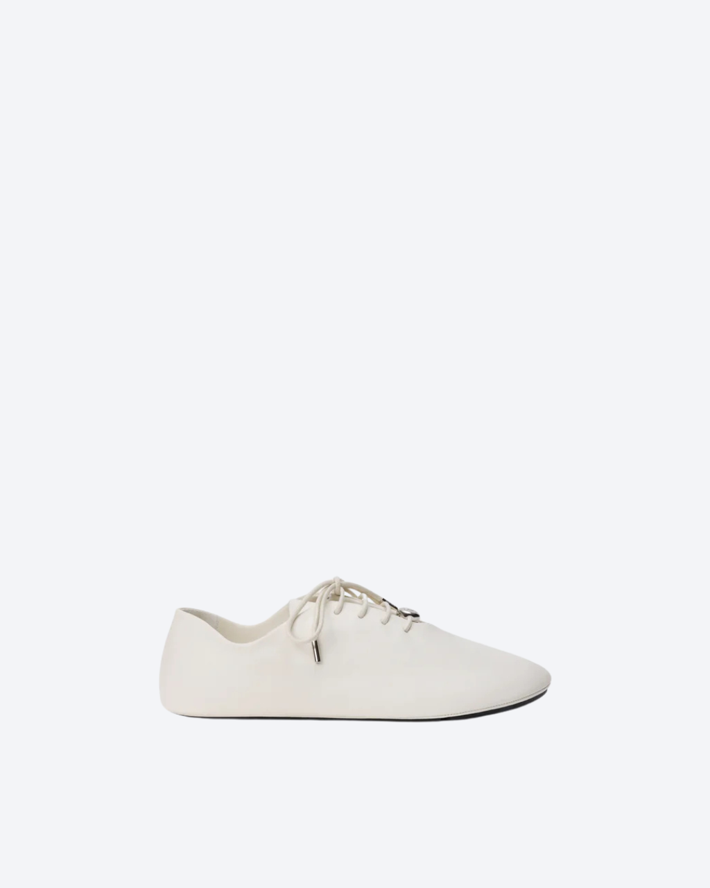 White Pebble Soft Lace-Up In Leather
