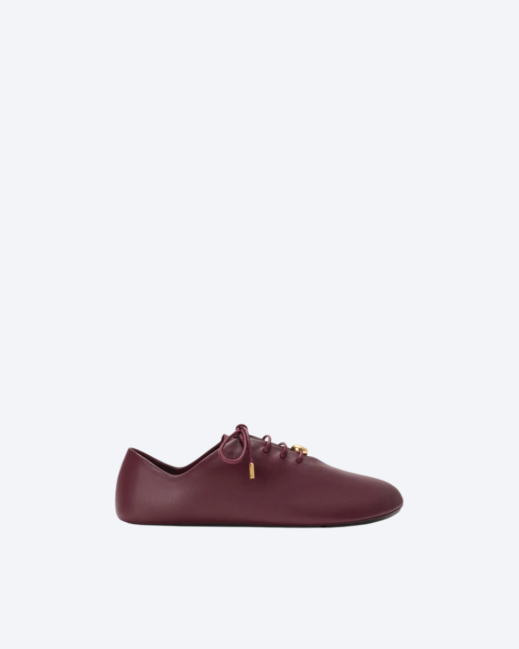 Dark Burgundy Pebble Soft Lace-Up In Leather