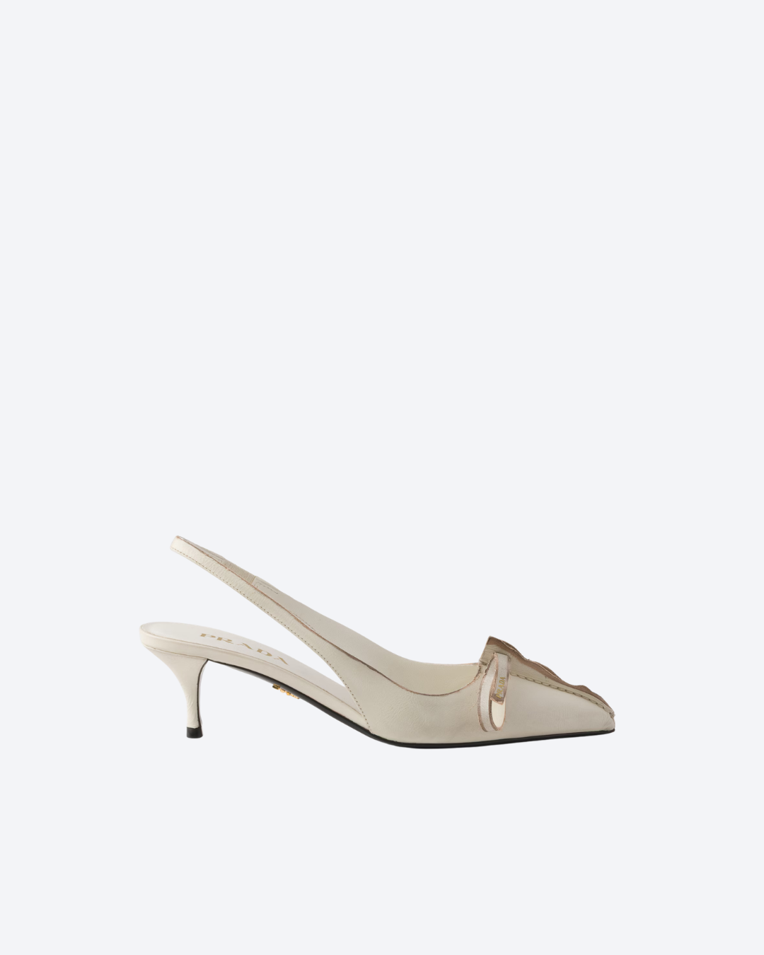 Chalk White Leather Slingback Pumps