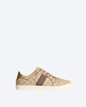 Men's Sand & Dark Brown Stretch Low-Top Sneaker