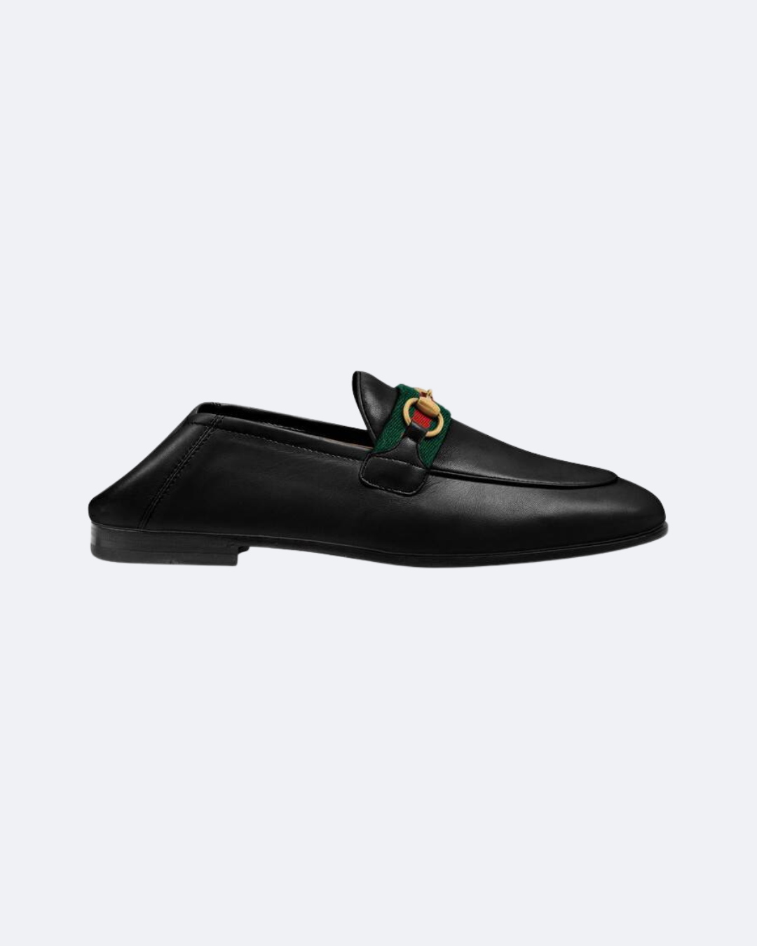 Black loafer with web