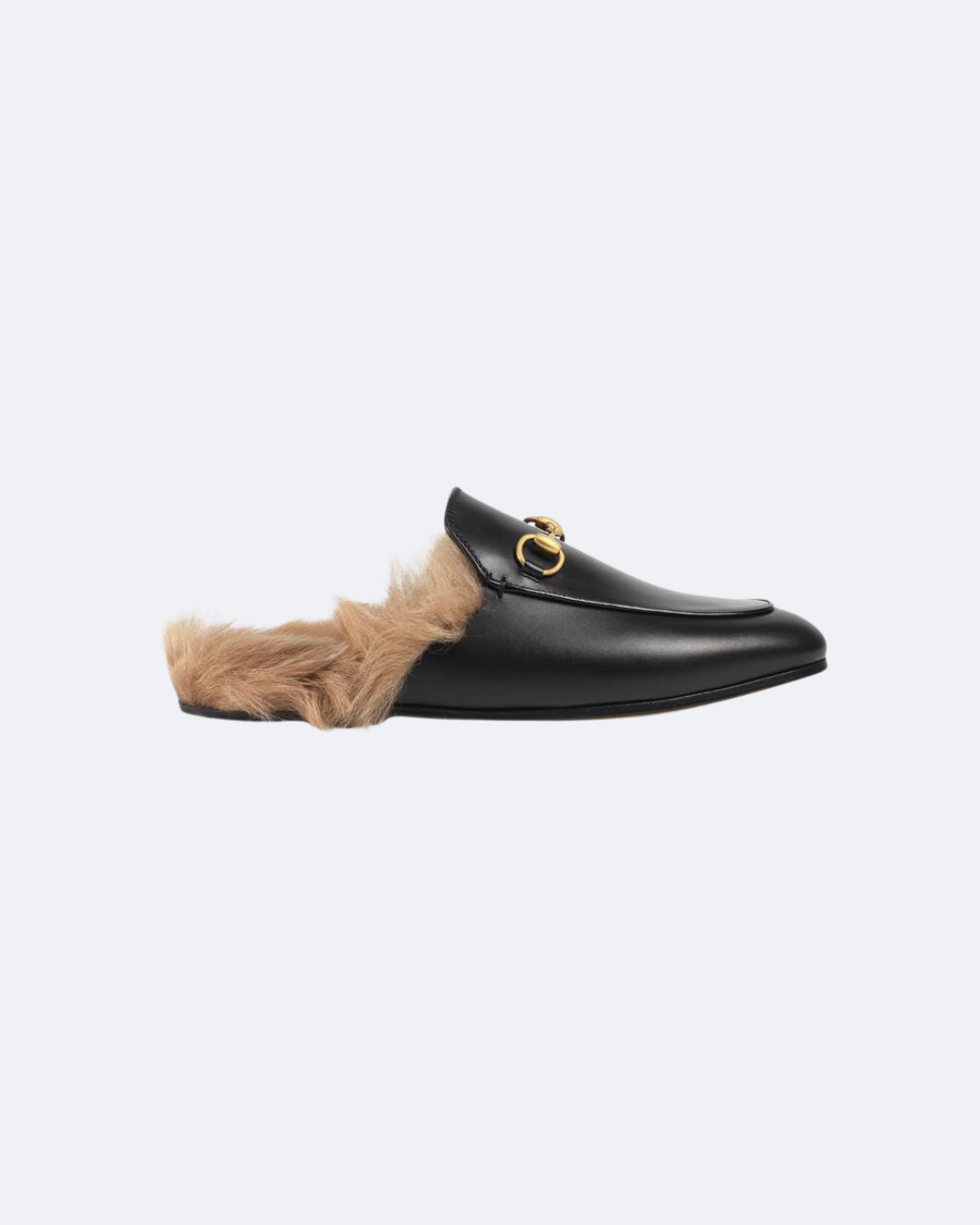 Black GP fur slippers