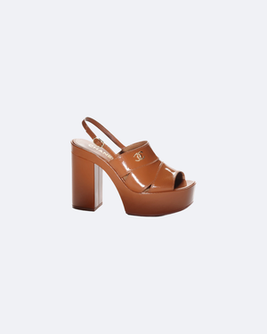 Light Brown C Patent Sandals