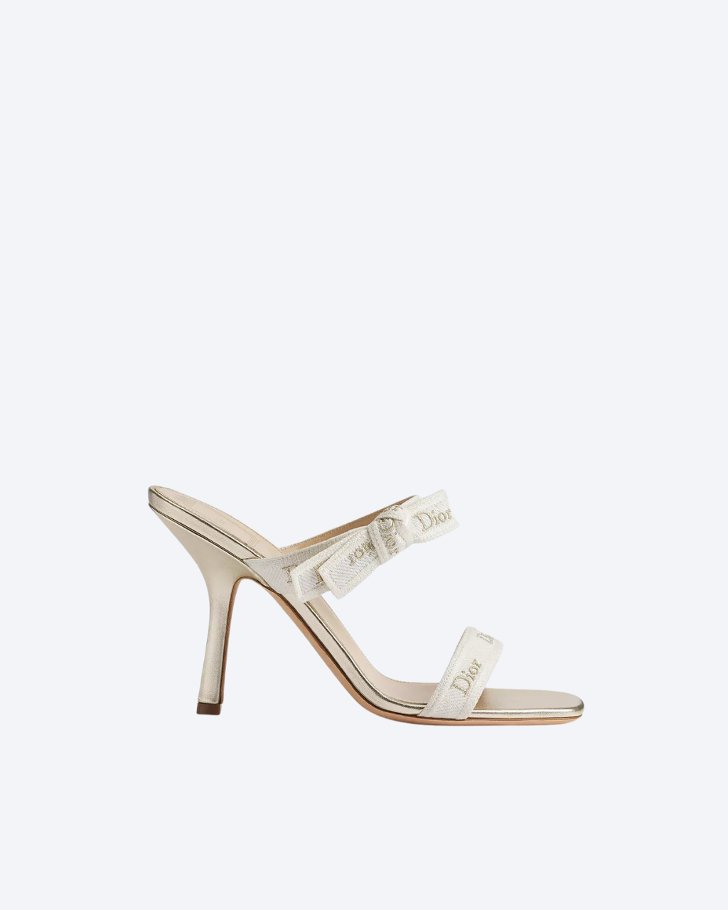 Gold-Tone Cotton Sandal With Straps