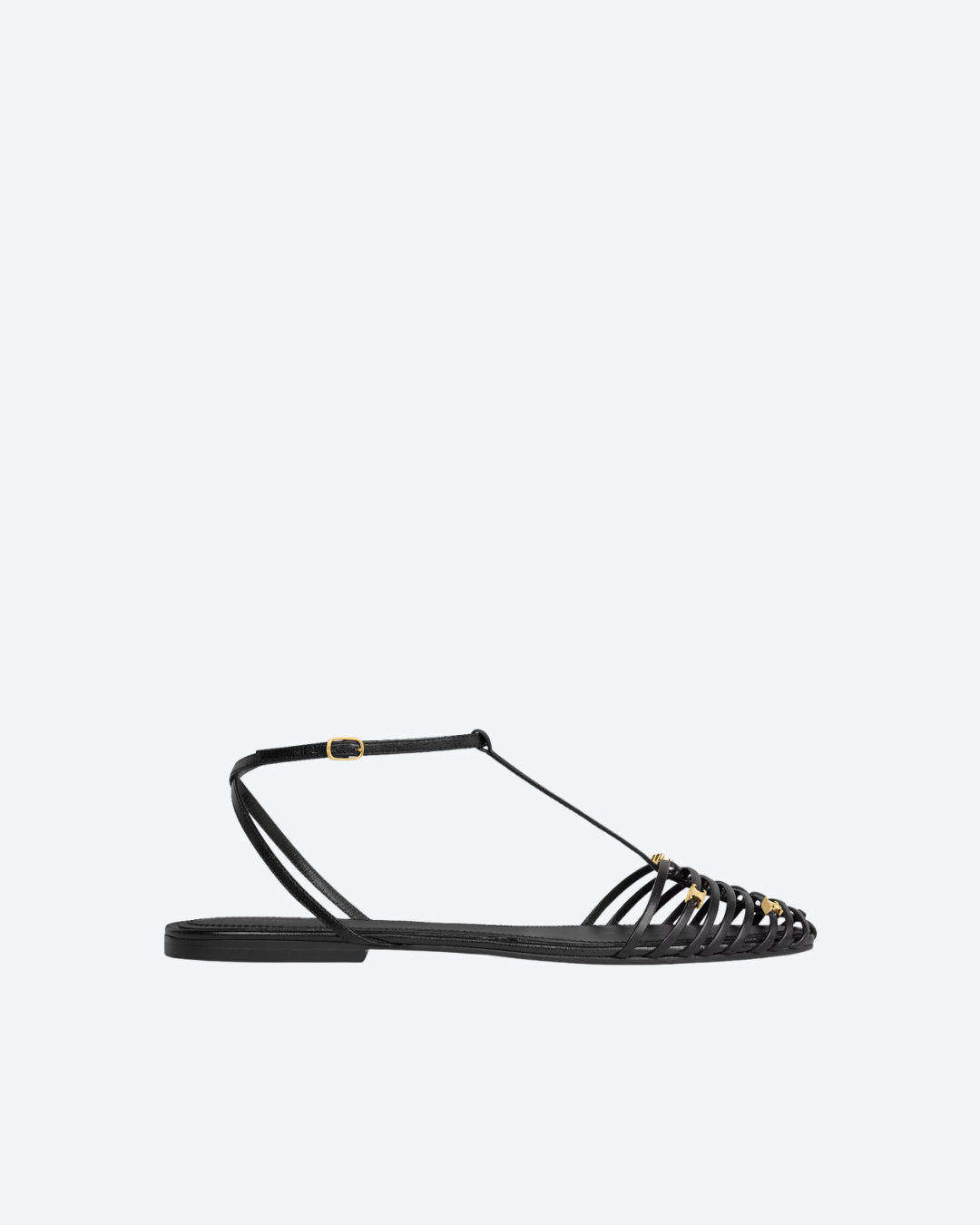 Black Cage Flat Sandal