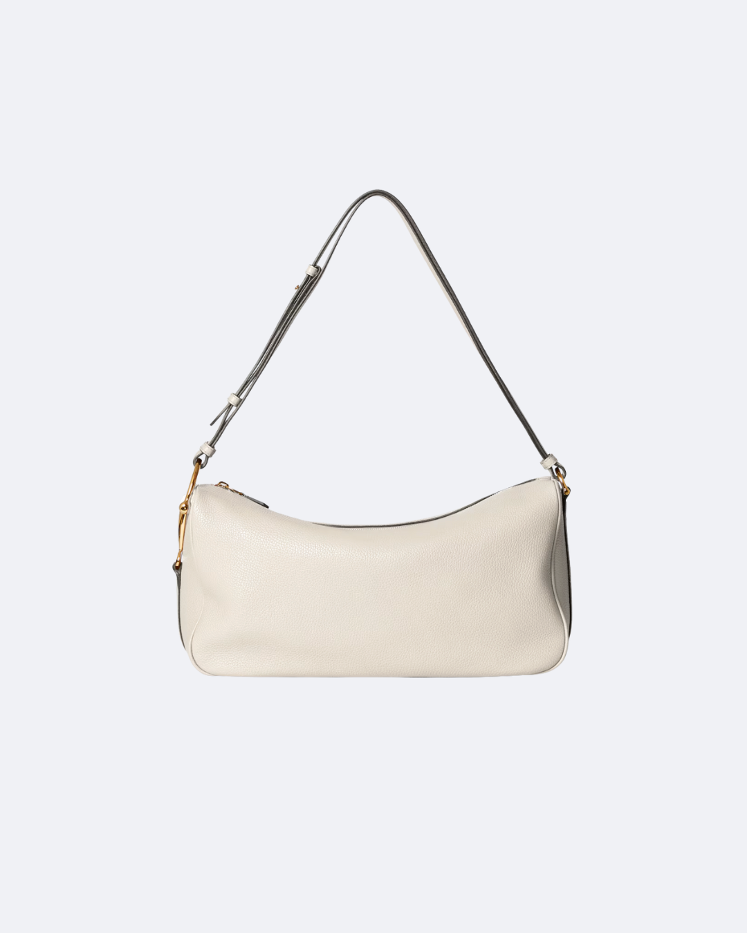 Ivory Leather Half Horsebit Large Shoulder Bag