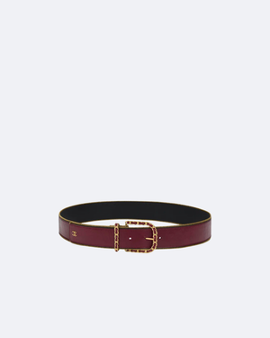 Burgundy & Gold Zipper Belt