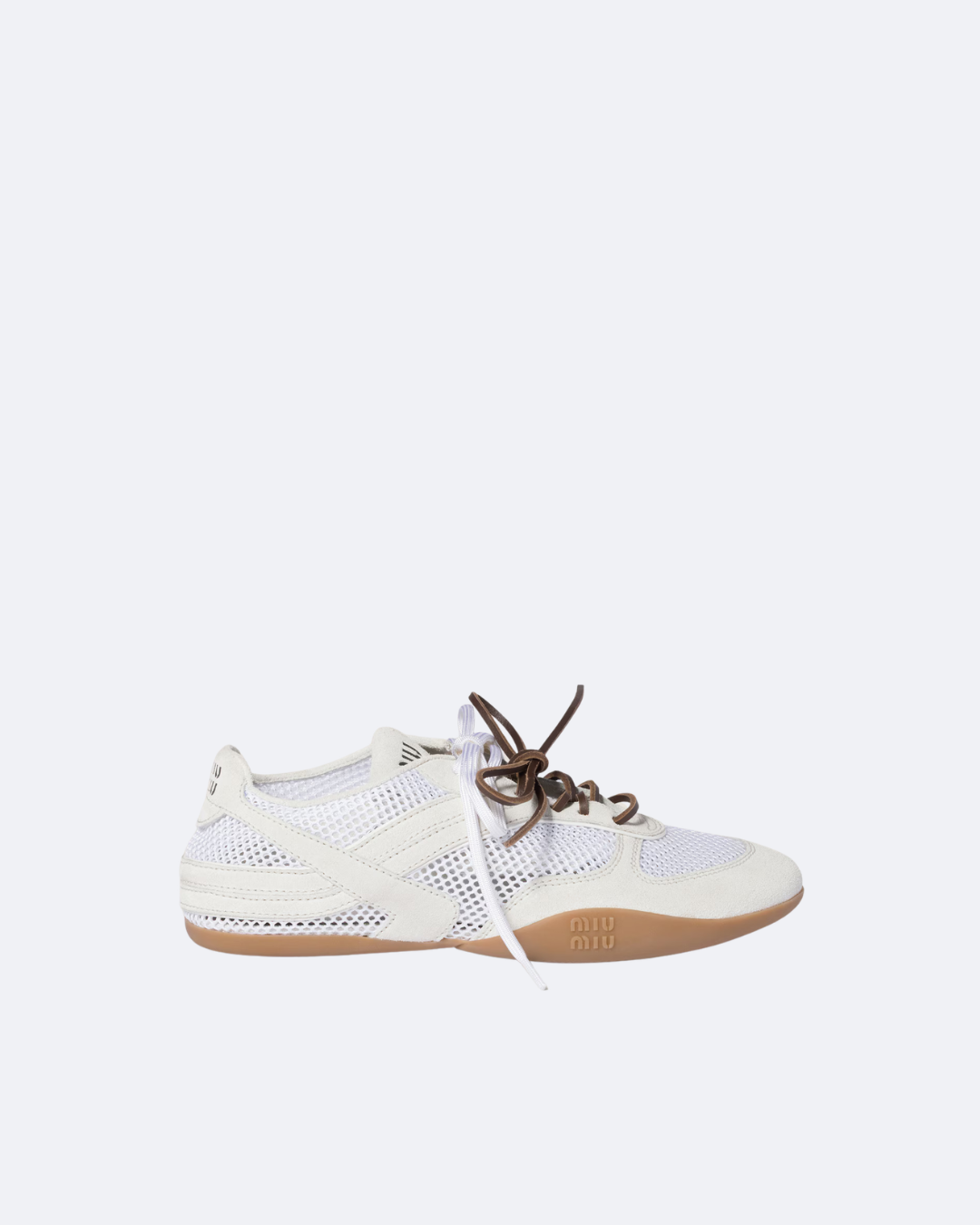 White Gymnasium Mesh & Suede Sneakers