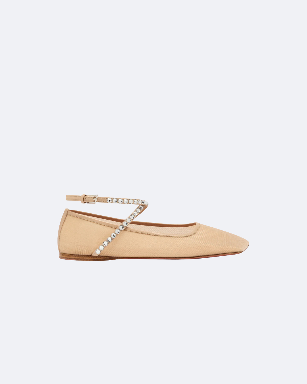 Latte Ane Mesh Crystal Flat