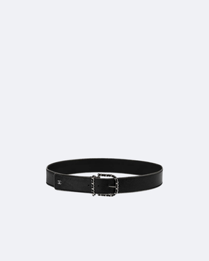 Black & Silver Zipper Belt