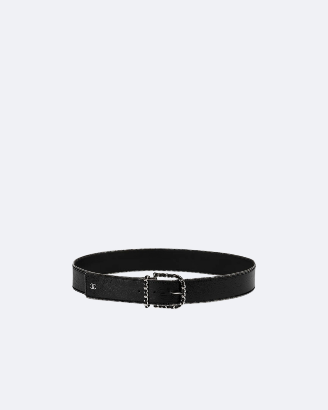 Black & Silver Zipper Belt