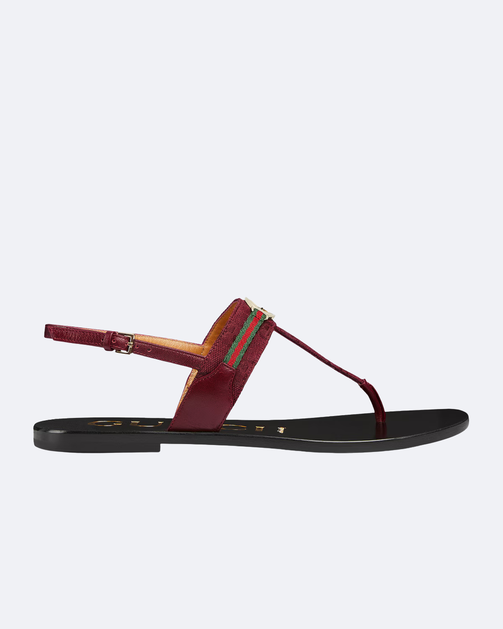 Red Interlocking G Web Sandal