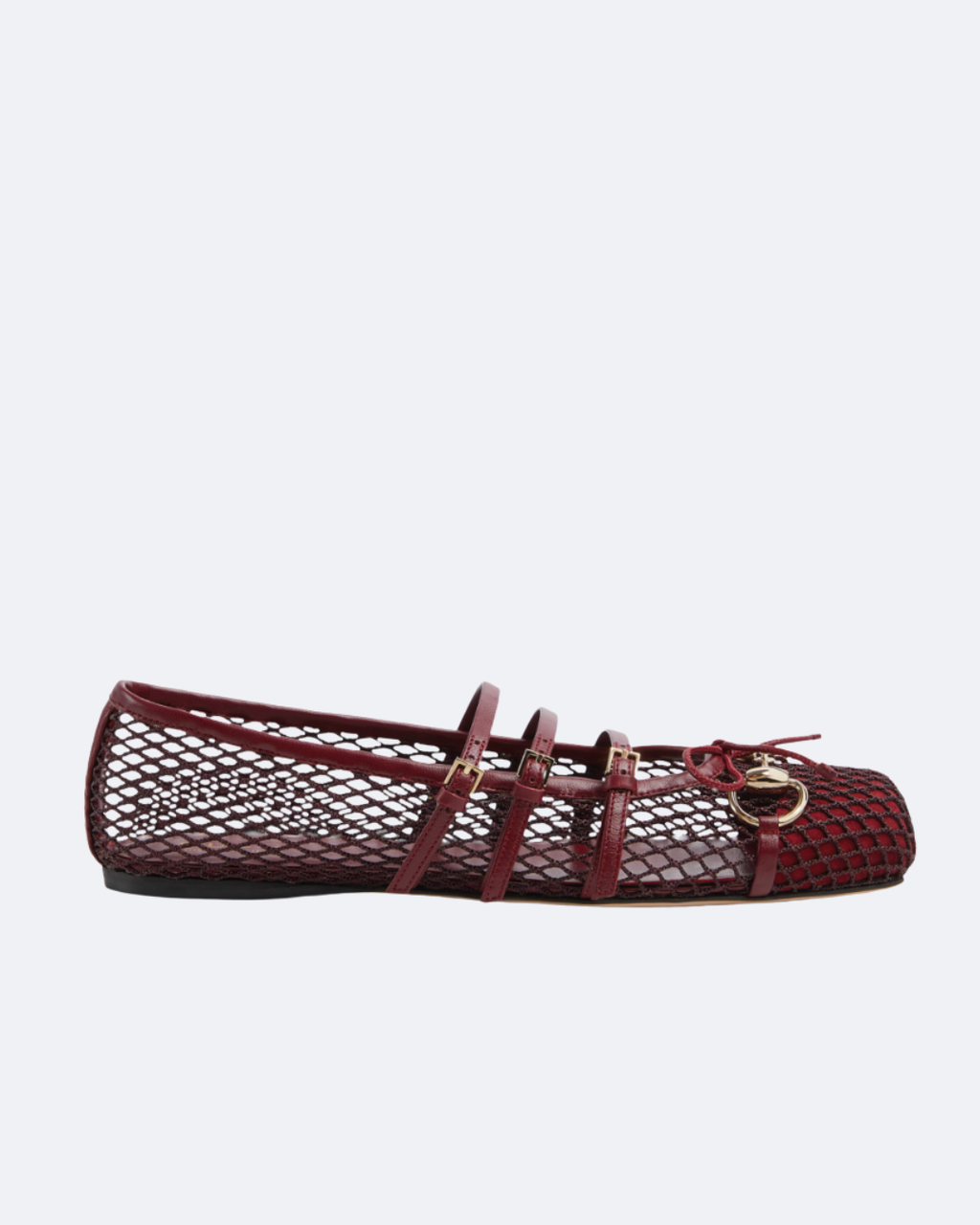 Rosso Ancora Mesh Horsebit Ballet Flat