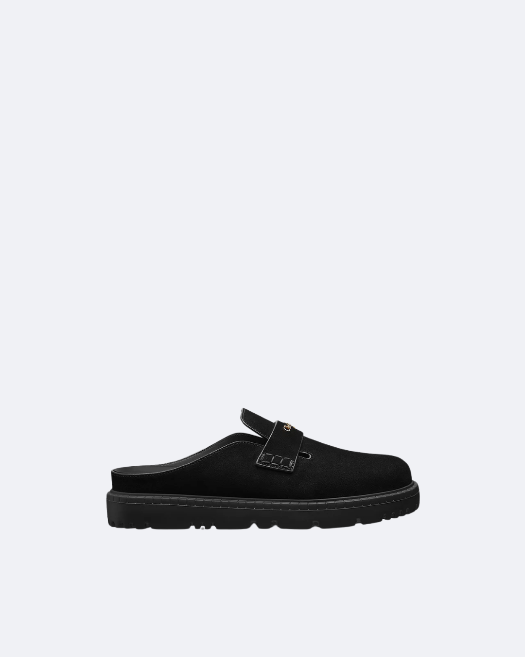 Black Suede Boy Mule