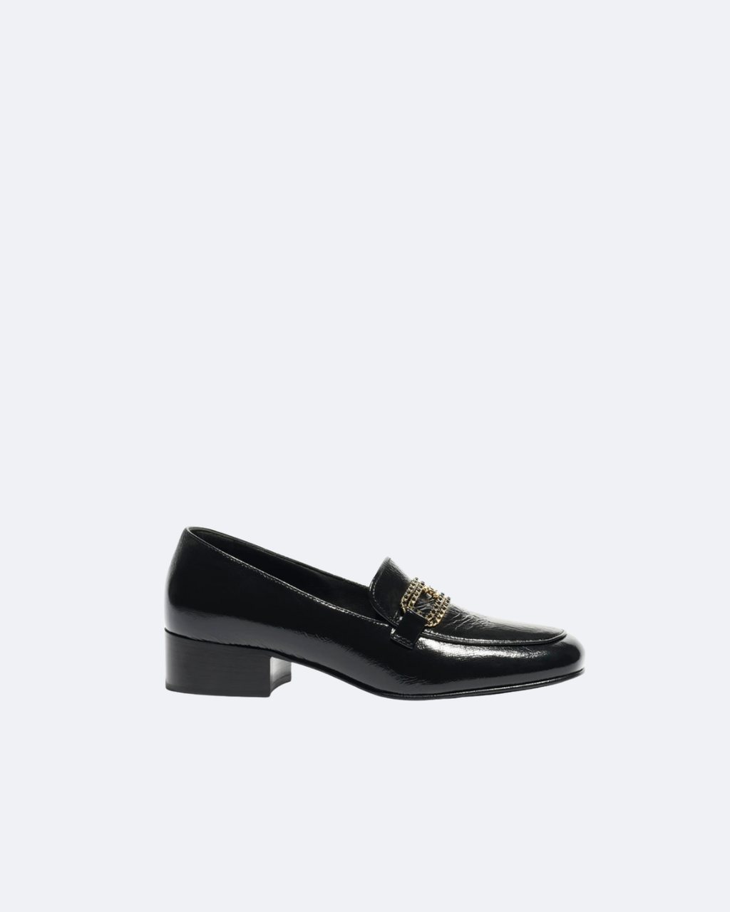 Black Crumpled Shiny Leather