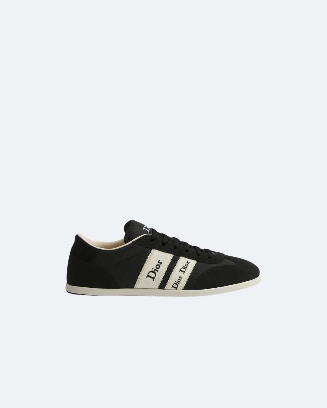 Black Suede Ribbon Sneaker