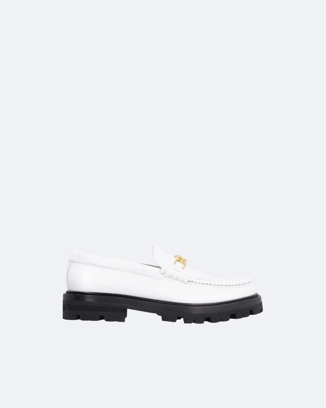 White CM Loafer With Tassels