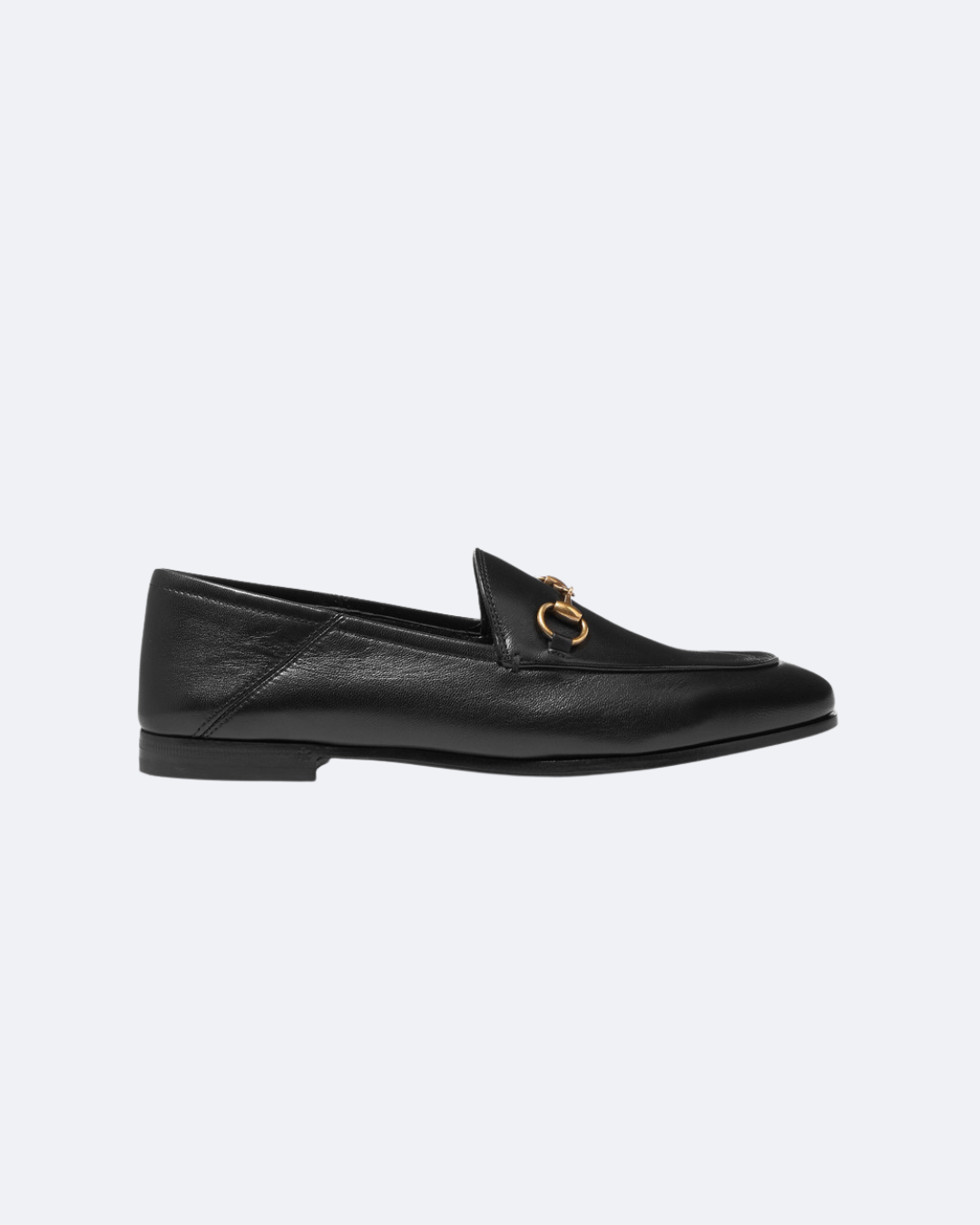 Black GB leather collapsible-heel loafers