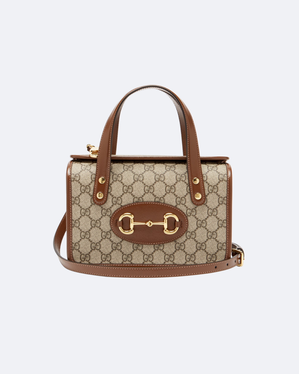 Beige canvas mini top handle bag