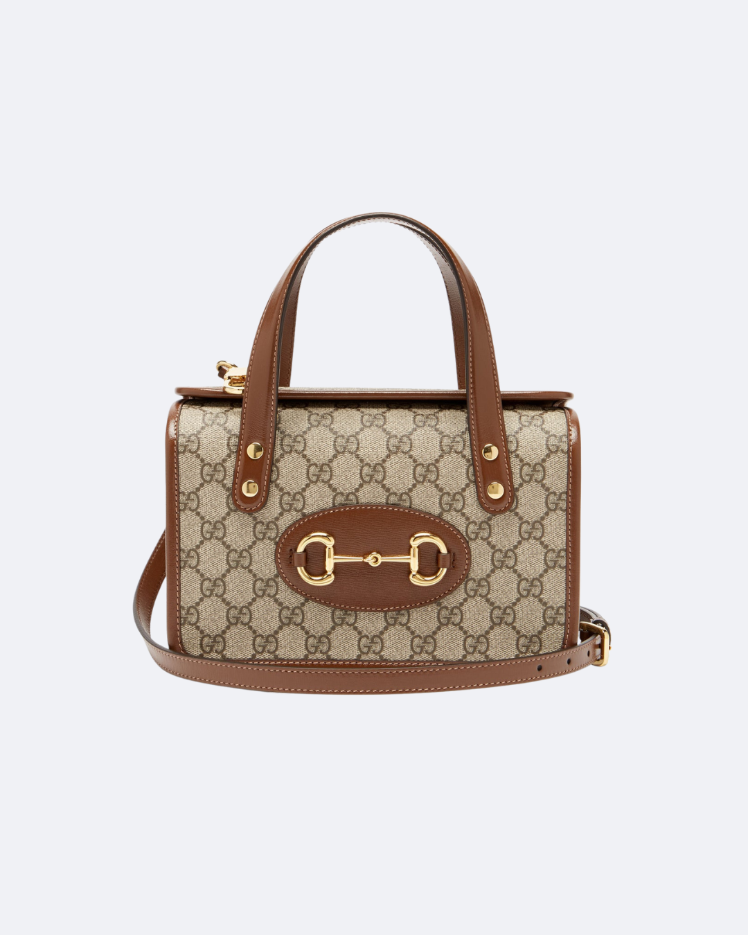 Beige canvas mini top handle bag