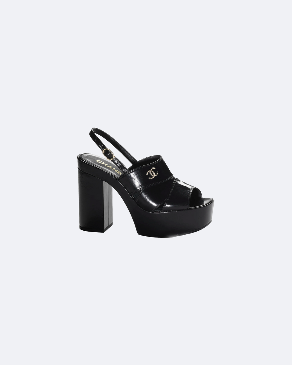 Black C Patent Sandals