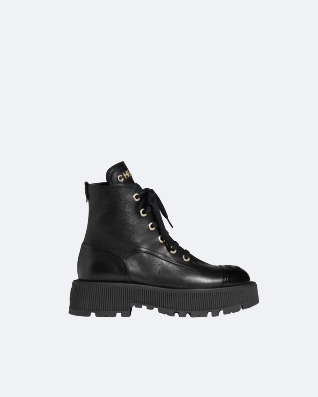 Black C Leather Ankle Boots