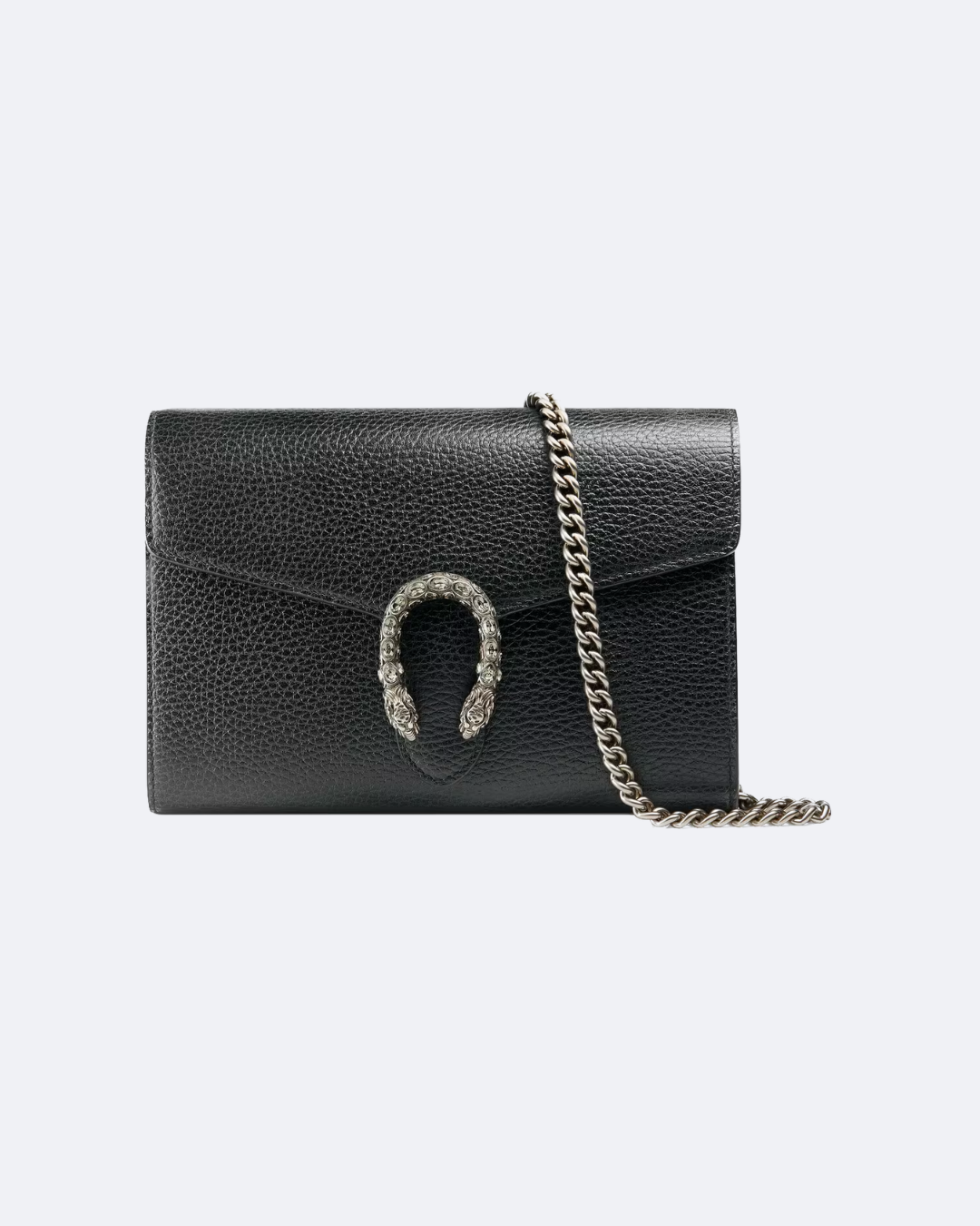 Black DG mini leather chain wallet