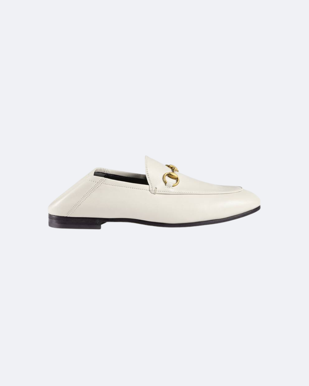 White leather loafer